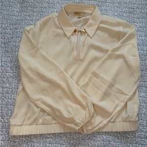 Michael Kors Cream Blouse with Gold Chain Detail